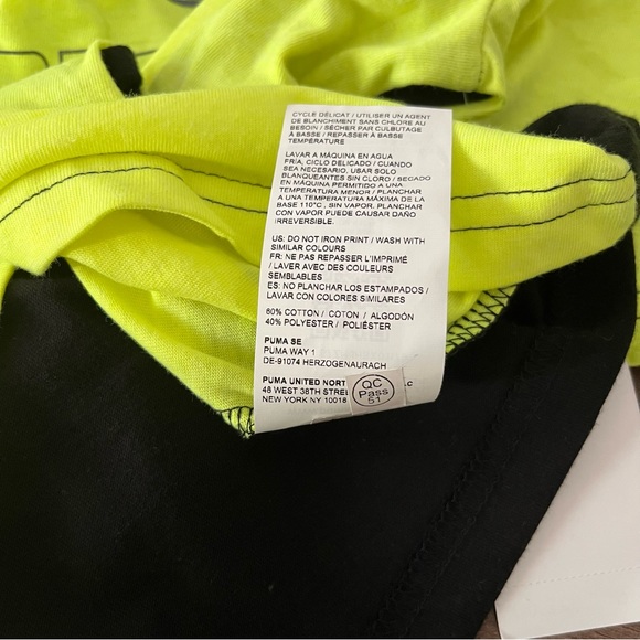 Puma Black & Yellow Activewear Tee Shirt - Picture 5 of 5